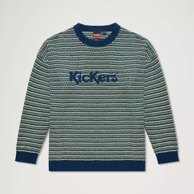 Vuxen Unisex Kickers Stickad tröja med bröstlogotyp i flera färger Vuxen Unisex Kickers Stickad tröja med bröstlogotyp i flera färger