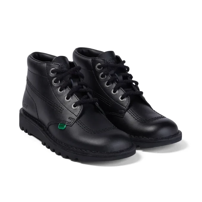 Youth Unisex Kick Hi Leather Black Youth Unisex Kick Hi Leather Black