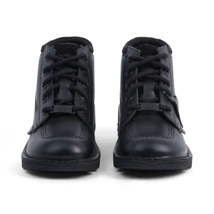 Youth Unisex Kick Hi Mix Mesh Leather Black Youth Unisex Kick Hi Mix Mesh Leather Black