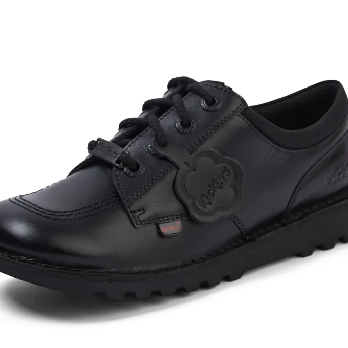 Youth Unisex Kick Lo Mix Mesh Leather Black