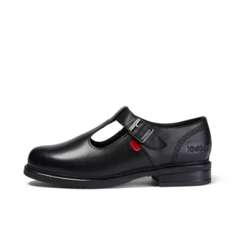 Youth Womens Lach T-Bar Leather Black